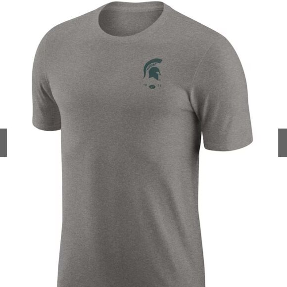 Nike Michigan State Spartans Logo 2-Hit Tri-Blend T-Shirt Heather Gray XL NWT - Picture 1 of 6